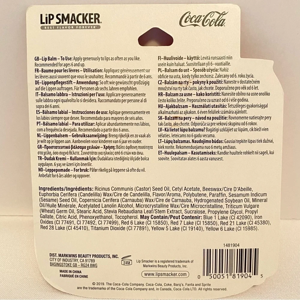 Lip Smacker Coca Cola 4 Pack Coca-Cola/ Vanilla Coke/ Sprite/ Fanta New - Picture 2 of 3